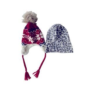 H&M Winter Hats Fair Isle and Leopard